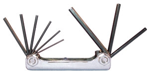 SPI Folding Hex Key Wrench Set, Small 9 Keys, British