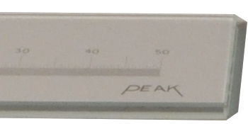 PEAK Glass Scale Calibrated Lines on Glass, 300mm with attached 10x Measuring Magnifiers