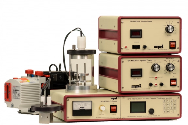 SPI-Module Sputter Coater with Carbon Module and Etch and QCTM and Pump 220v 50/60 Hz CE Certified
