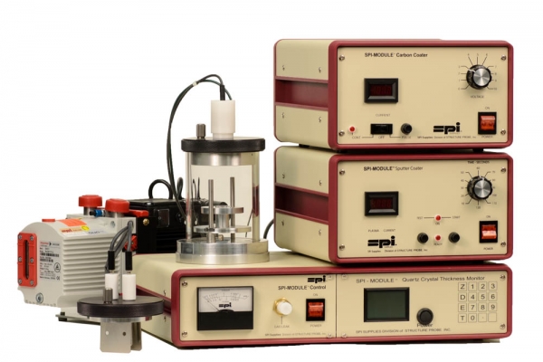 SPI-Module Sputter Coater with Carbon Module and QCTM and Pump 110v 50/60 Hz CE Certified