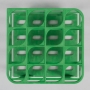 SPI Supplies Half Size Test Tube Racks, 25 mm Delrin® 16 Places 120x122x92 mm Green, Each (AWSL)