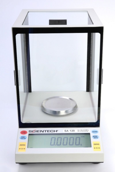 Scientech Electronic Analytical Balance Model SA120 100-240v Use, CE Certified