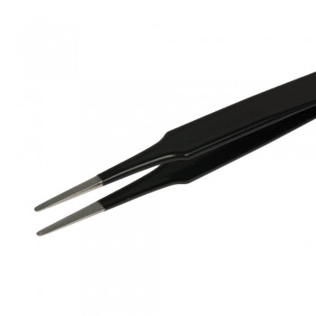 SPI Supplies Style #2A Antimagnetic Stainless Steel, EDS Safe, Black Epoxy Coated Tweezer