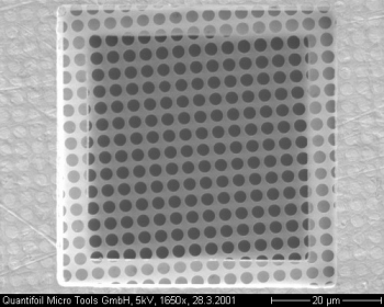 Quantifoil R2/1 Micromachined Holey Carbon Grids, Mesh Rhodium, Pk100, SPI Slide-A-Grid Box