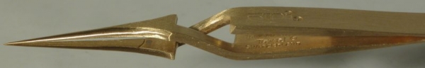 SPI Supplies Brand Gold Plated Tweezers, Style #N4, High Precision, with 100% Anti-Magnetic Tips