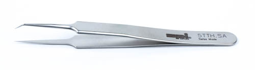 UTICA Swiss High-Quality Teflon-Coated Bent Tweezers  #24-S