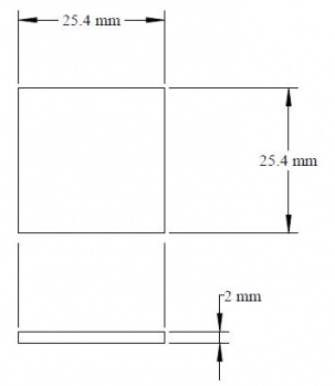 SPI Supplies Quartz Cover Slip, 25.4 mm x25.4 mm (1.0 in), Thickness #2 (0.15-0.25mm), each