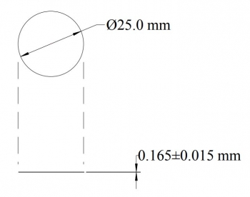 SPI Supplies Quartz Cover Slip, 25 mm Round, Thickness #1 (0.15-0.18 mm),each