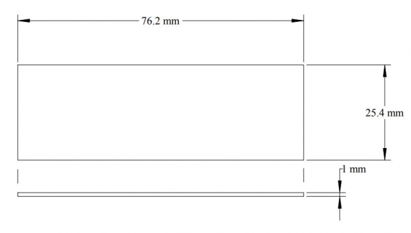 Electrically Fused Quartz Slide 3&quot; x 1 &quot; x 1mm Thick, Each