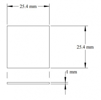 Electrically Fused Quartz Microscope Slide, 1&quot; x  1&quot;  x  1mm Thick, Each