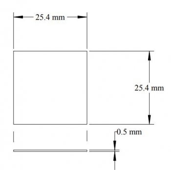 Electrically Fused Quartz Microscope Slide, 1&quot; x  1&quot;  x  0.5mm Thick, Each