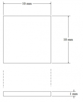 Electrically Fused Quartz Microscope Slide, 10mm  x  10mm  x  1mm Thick, Each