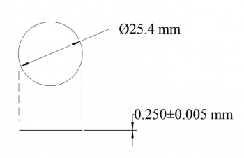 Electrically Fused Cover Slip (Round) 25.4mm diamter x 0.25mm Thick, Each