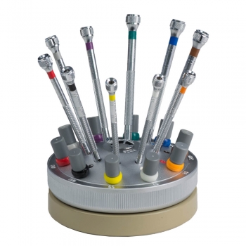 Bergeon Crafted Jeweler&#039;s Screw Driver Set on Revolving Stand de Luxe Set (Available While Supplies)