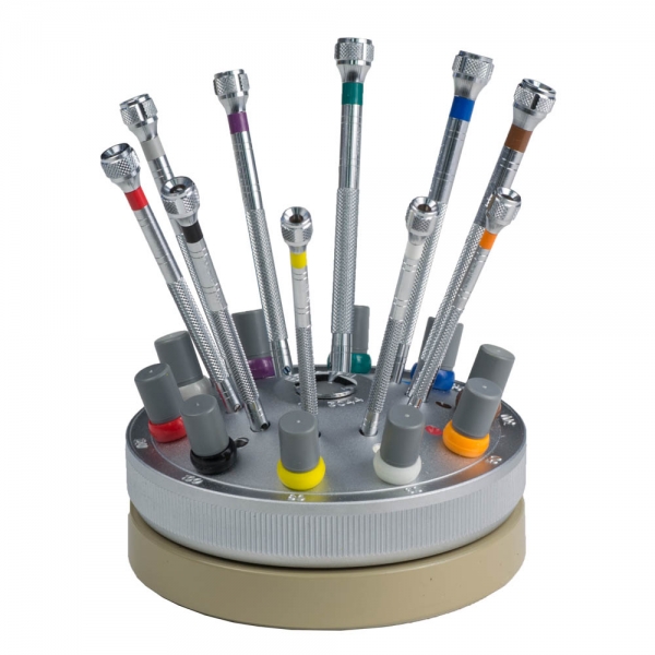 Bergeon Crafted Jeweler&#039;s Screw Driver Set on Revolving Stand de Luxe Set (Available While Supplies)