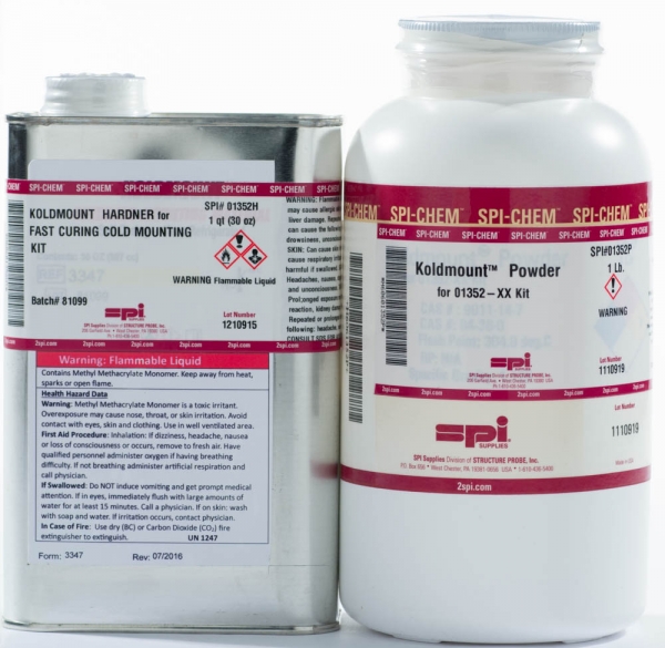 Koldmount&trade; Fast Curing Cold Mounting Kit for Metallography,1lb(452g) Powder + 1qt.(30oz.)Hardener