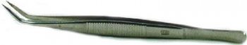 SPI Supplies Curved Point Tweezer, Antimagnetic Stainless Steel, 145 mm long
