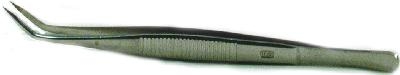 SPI Supplies Curved Point Tweezer, Antimagnetic Stainless Steel, 145 mm long
