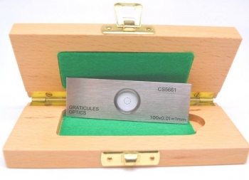 Stage Micrometer, Transmitted Light, 100 Divisions, 10&micro;m/Division [PS8]