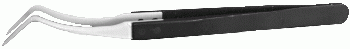 SPI Supplies Ceramic Tipped Tweezers Curved Aluminum Alloy Handle, Zirconia Ceramic