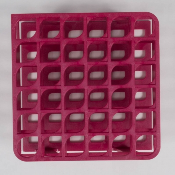 SPI Supplies Brand Half Size Test Tube Racks, 16 mm Delrin 36 Places 127x127x70 mm Magenta