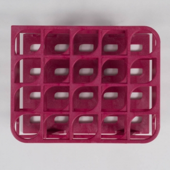 SPI Supplies Brand Half Size Test Tube Racks, 20 mm Delrin 20 Places 100x127x83 mm Magenta