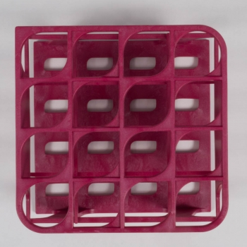 SPI Supplies Brand Half Size Test Tube Racks, 25 mm Delrin 16 Places 120x122x92 mm Magenta