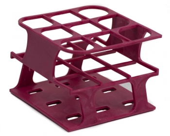 SPI Supplies Brand Half Size Test Tube Racks, 30 mm Delrin 9 Places 110x110x85 mm Magenta