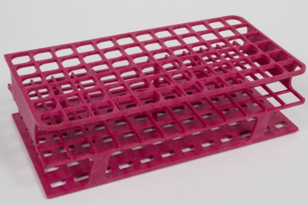 SPI Supplies Full Size Test Tube Racks, 16 mm Delrin 72 Places 127x250x70 mm Magenta, Cs of
