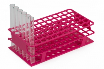 SPI Supplies Brand Full Size Test Tube Racks, 16 mm Polypropylene 72 Places 127x250x70 mm Magenta