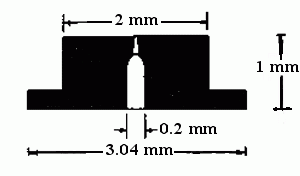 SPI Supplies Top Hat Aperture, Platinum, 3.04mm O.D.x 2.0mm O.D.x 1.0mm thick, 50 &micro;m Hole