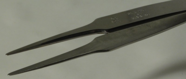 Dumont Dumoxel Electronic Tweezers, Style #2A, Antimagnetic Stainless Steel, Polished, 120 mm