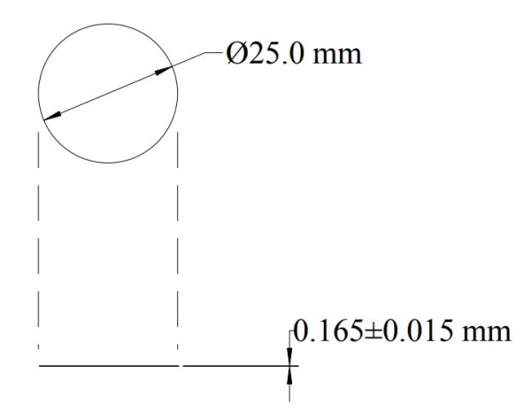 SPI Supplies Quartz Cover Slip, 25 mm Round, Thickness #1 (0.15-0.18 mm),each