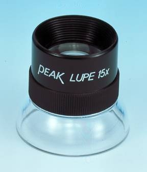 PEAK Fixed Focus Magnifier, 15X Lupe, Code 1962