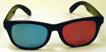 Anaglyphic Stereo Small Glasses, Red/Cyan, Regular Style, DeLuxe Plastic Frames, Each