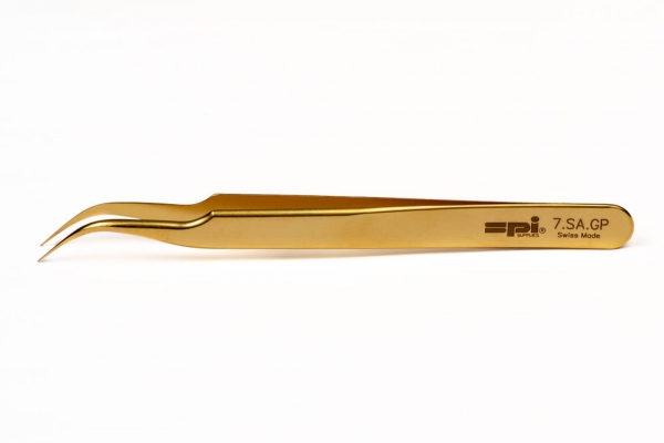 SPI-Swiss Style #7 Gold Plated Miracle Tip Tweezer, 115mm