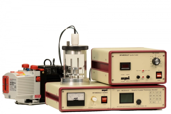 SPI Module Sputter Coater with Quartz Crystal Thickness Monitor and Pump 220v 50/60 Hz CE Certified