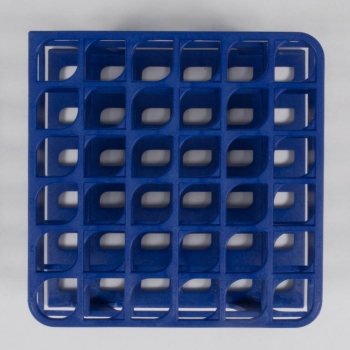 SPI Supplies Brand Half Size Test Tube Racks, 16 mm Delrin 36 Places 127x127x70 mm Blue