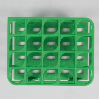 SPI Supplies Brand Half Size Test Tube Racks, 20 mm Delrin 20 Places 100x127x83 mm Green