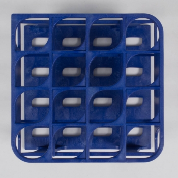 SPI Supplies Brand Half Size Test Tube Racks, 25 mm Delrin 16 Places 120x122x92 mm Blue