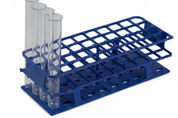 SPI Supplies Brand Full Size Test Tube Racks, 25 mm Delrin 40 Places 120x300x92 mm Blue