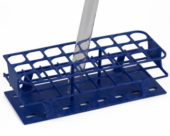 SPI Supplies Brand Full Size Test Tube Racks, 30 mm Delrin 24 Places 110x282x85 mm Blue