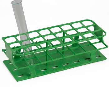 SPI Supplies Brand Full Size Test Tube Racks, 30 mm Delrin 24 Places 110x282x85 mm Green