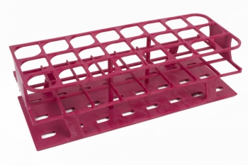 SPI Supplies Brand Full Size Test Tube Racks, 30 mm Delrin 24 Places 110x282x85 mm Magenta