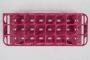 SPI Supplies Full Size Test Tube Rack, 30 mm Delrin® 24 Places 110x282x85 mm Magenta, Each (AWSL)