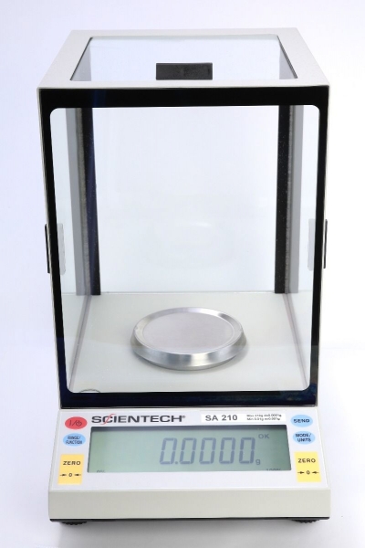 Scientech Electronic Analytical Balance Model SA210IW, Internal Weights 100-240v Use, CE Certified
