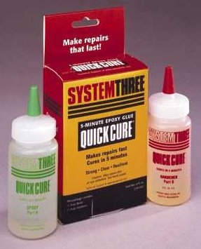 System Three Quickcure 5-Minute Epoxy Resin Bulk Bottle, 4 oz Resin, 4 oz Hardener(DG for Int&#039;l)